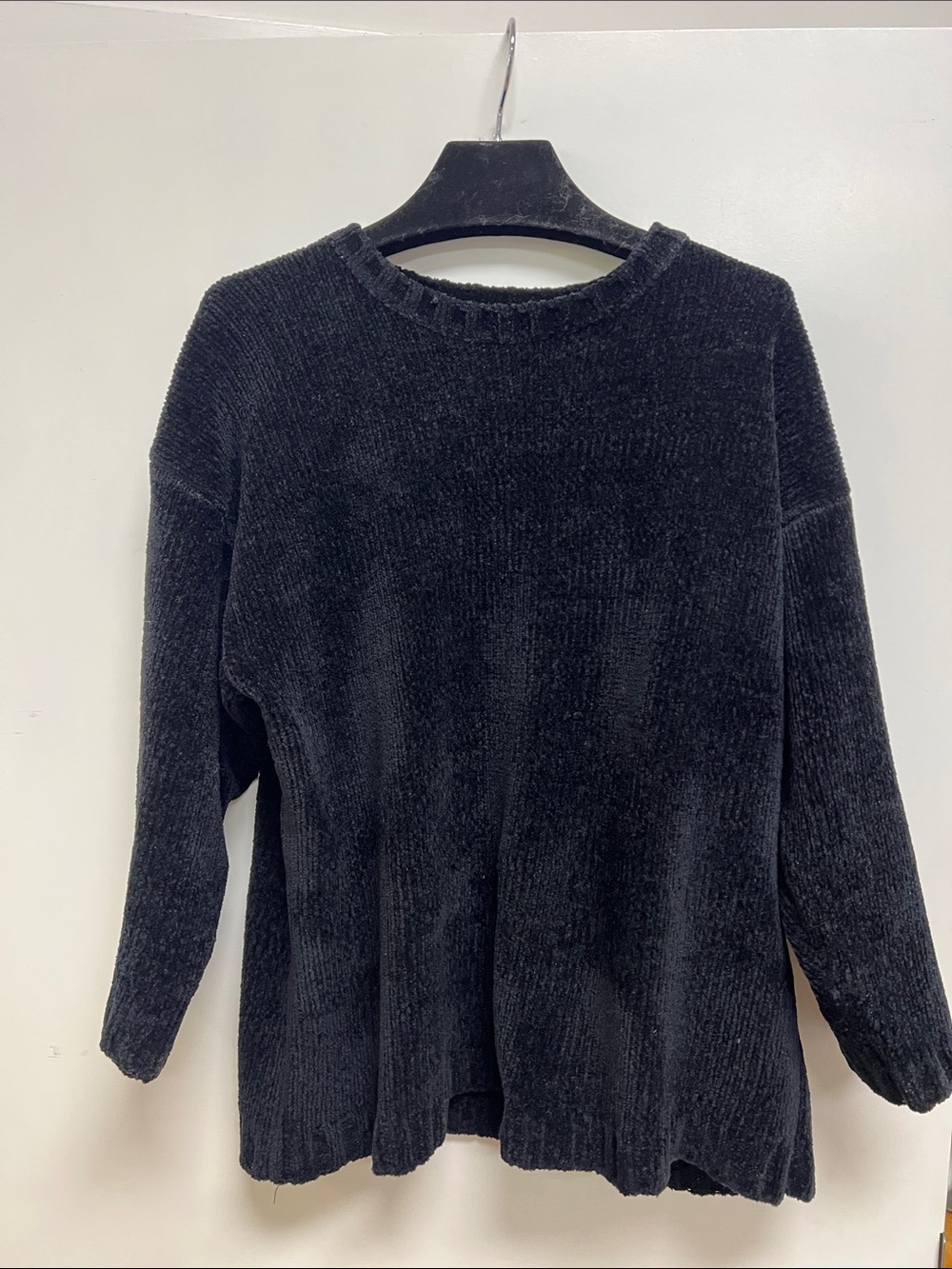 Washed Charcoal Chenille Crewneck Sweater - Blank Brand